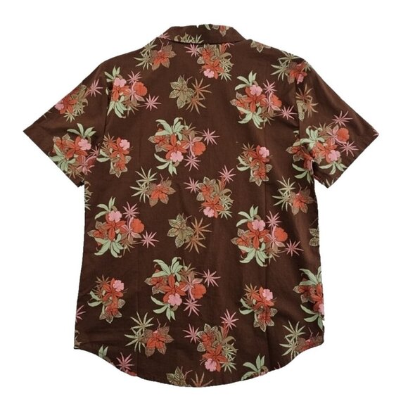 Billabong Hawaiian Shirt Women's S Brown Floral NEW Short Sleeve NWT MSRP $66 - Picture 2 of 16